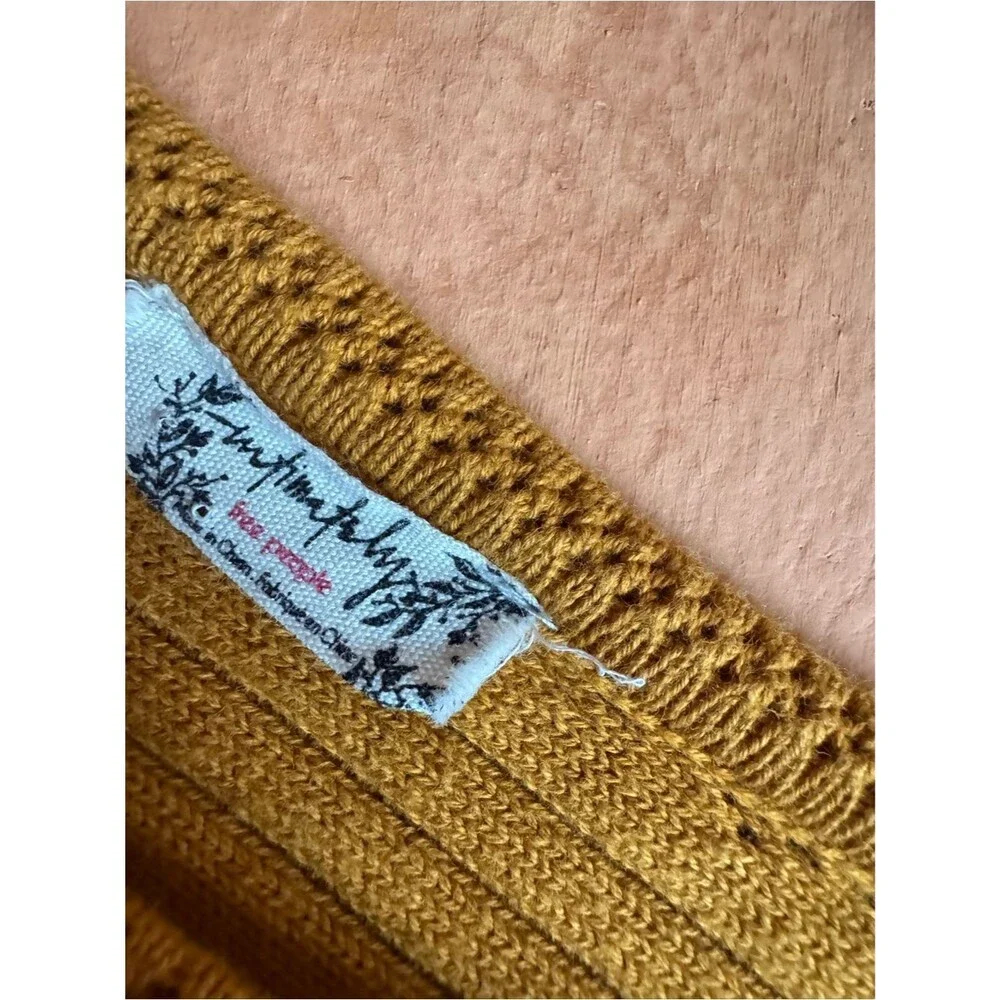Free People Intimately FP Pointelle Knit Crop Sweater Size S Ballet Core